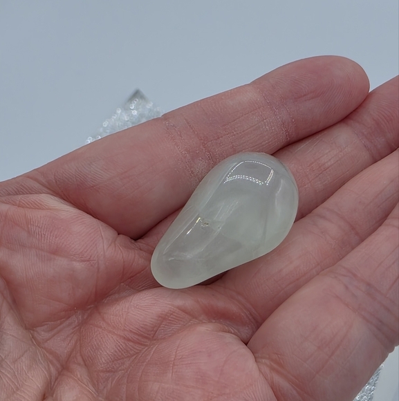 Prehnite White Crystal Tumble Stone - Picture 2 of 5